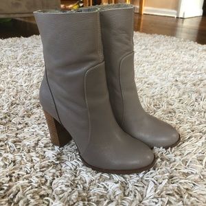 Grey Booties. Real Leather!